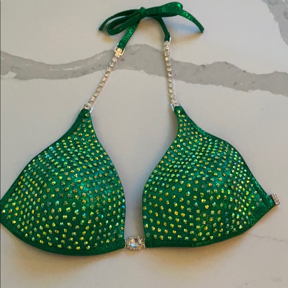 NWT GlamFit Emerald Green Competition Bikini Small - Picture 2 of 6